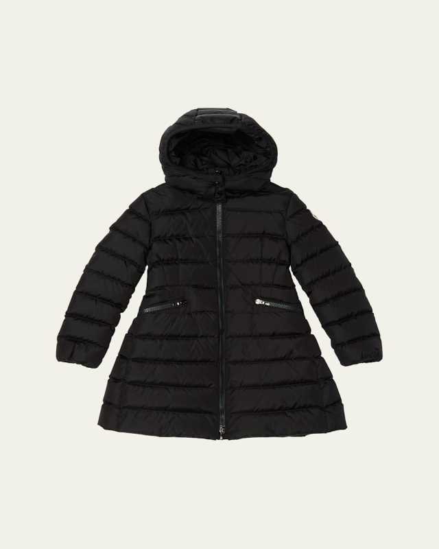 Girl's Charpal Hooded Long Down Coat, Size 8-